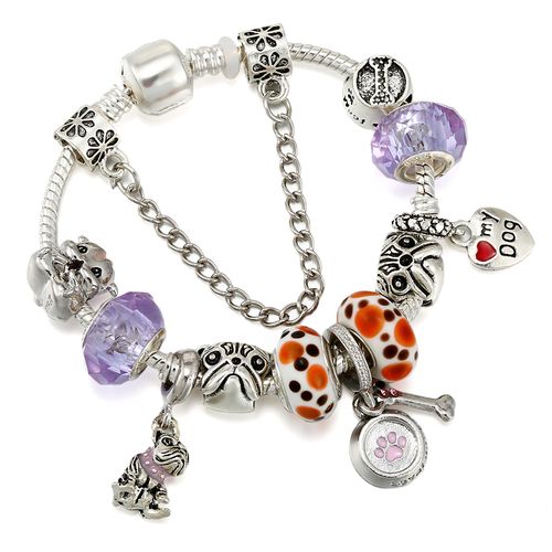 Couture Style Charm Bracelet Silver