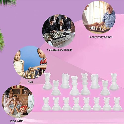 Generic Chess Mold for Resin Silicone Chess Resin Mold Chess Crystal Epoxy  Casting Molds for DIY Crafts Making Birthday Gift @ Best Price Online