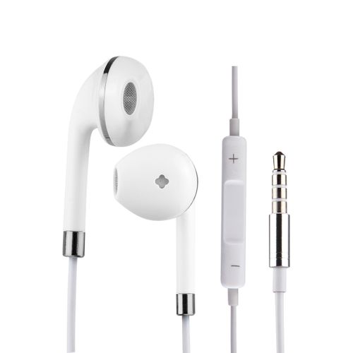 Buy White Wire Body 3.5mm In-Ear Earphone With Line Control & Mic, For IPhone, Galaxy, Huawei, Xiaomi, LG, HTC And Other Smart Phones(Silver) in Egypt