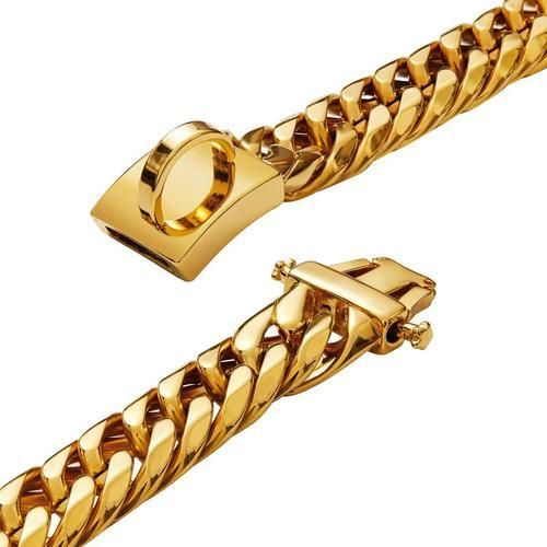 Mens Unbranded Men's 14K Gold over Brass Miami Cuban Chain Bracelet