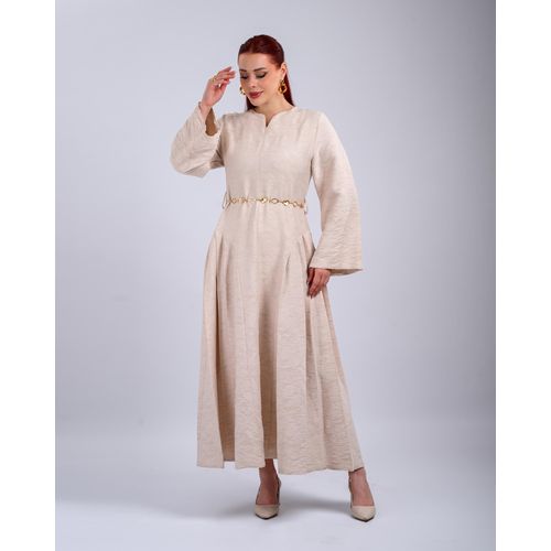 product_image_name-General-Beige Flared Side Dress-1