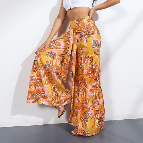 Boho Women Extra Wide Leg Palazzo Pants Flared Bell Bottom