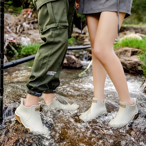 Trendy Waterproof Rain Boots for Women Men Non Slip Motorcycle Ready and Perfect for Fishing Hiking and Outdoor Activities