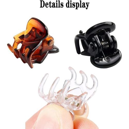 product_image_name-Generic-مشابك شعر صغيرة، مشابك شعر مصغرة، مشابك شعر غير قابلة للانزلاق للنساء والفتيات (أسود - بني) (10 قطع)-1