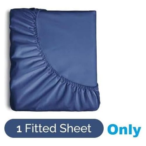 product_image_name-Signoola-طقم ملاءات سرير المجهزة من قطعة واحدة - ملاءات مريحة وجيدة التهوية ومبردة - ملاءات سرير فاخرة للفنادق (180 * 240 سم) - جيوب عميقة وسهلة التركيب وناعمة للغاية - أزرق داكن-6