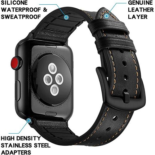 Generic Apple Watch Band 44mm Vintage Sport Mixed Material Sweat Resistant Leather Band With Metal Buckle For IWatch Series 4 5 6 And Nike Sports Edition Best Price Online Jumia Egypt