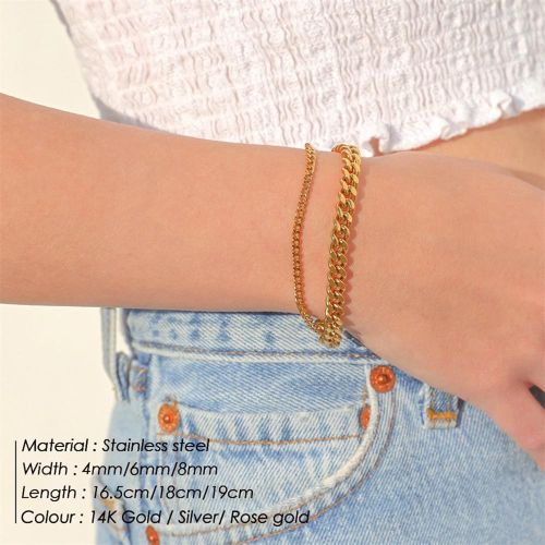 Simple Metal Thick Chain Bracelet Wholesale Nihaojewelry