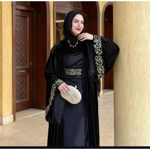 product_image_name-Generic-دريس قطعتين بحزام مزود بشريط ذهبي-1