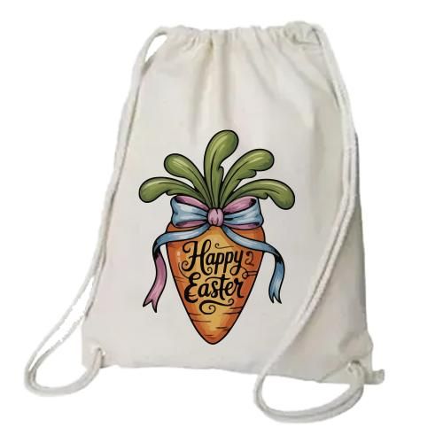 product_image_name-Generic-Happy Easter Drawstring Bag, Natural Cotton, Colourful Festive Print, Lightweight Backpack-1