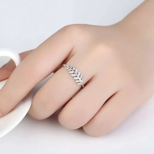 Generic Simple Open Design Leaf Ring - 925 Pure Silver @ Best