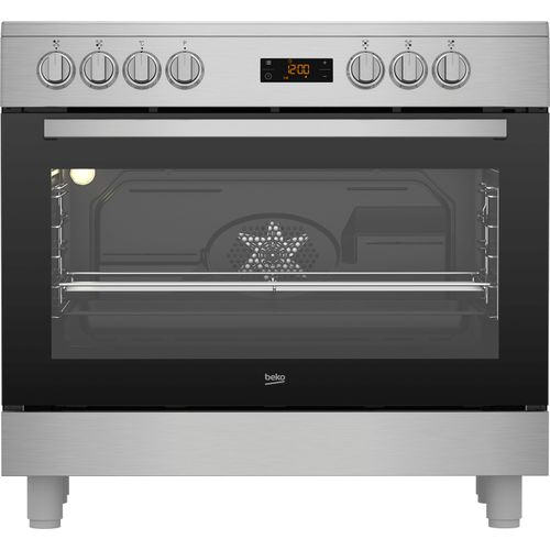 اشتري Beko 15325 FX NS Gas Cooker - 60x90 Cm - Stainless Steel Color Full Safty With Fan Digital15325 FX NS في مصر