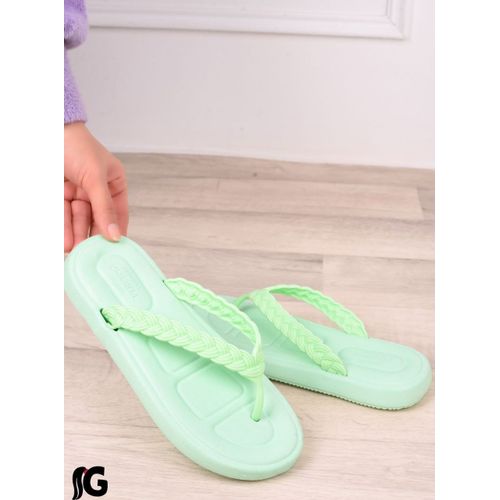 Buy Women's Slipper With A Medical Braided Finger, Green Color in Egypt