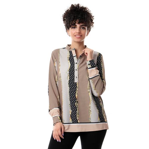 Buy Menta By Coctail Patterned Blouse-Cafe in Egypt