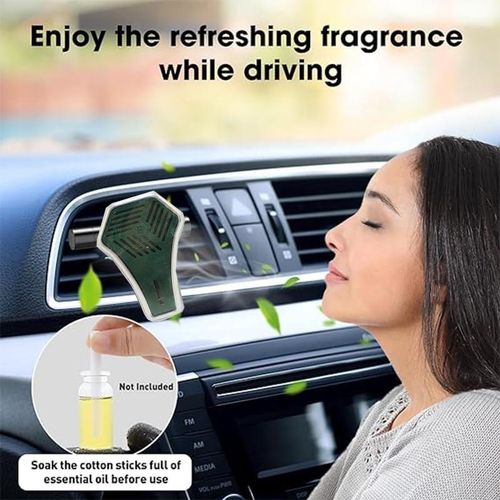 product_image_name-MT-Kaber Egypt 2020 Car Air Vent Clip On Air Freshener - Perfect Design, Excellent Effect, Long Lasting - Scent ? Green - Refillable Bottle with Your Favorite Fragrance-3