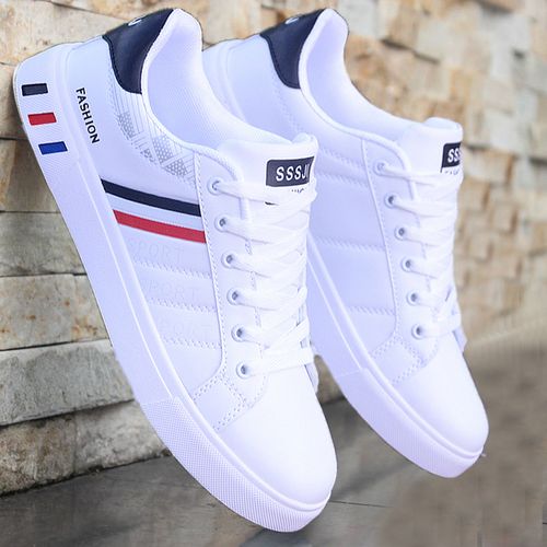 اشتري Fashion 2022 Fashion Brand White Vulcanized Sneakers Women Cheap Flat Comfortable Shoe Men's Spring Shoes Man Fashion Tennis Sneakers في مصر