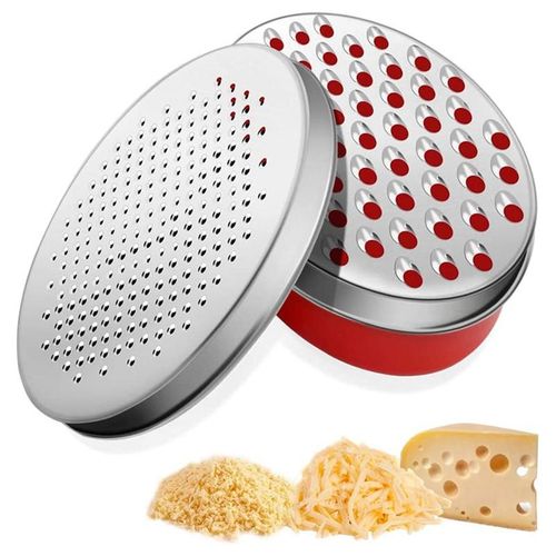 Red Cheese Grater With Food Storage Container And Lid - Perfect