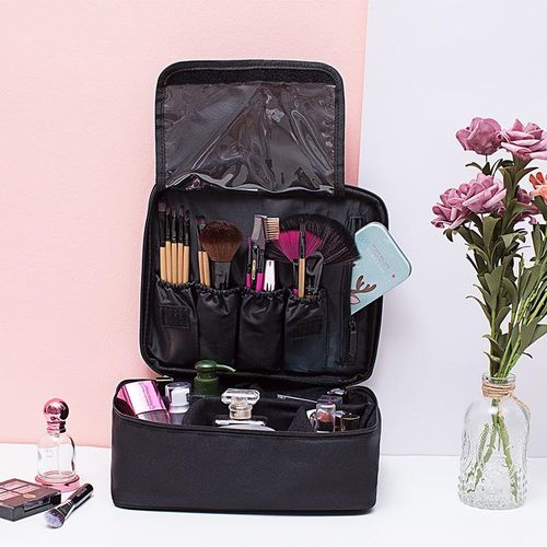 Professional Large Cosmetic Case Makeup Bag Storage Handle Organizer Travel  Kit