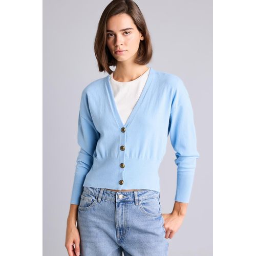Defacto Fitted V-Neck Button Closure Knit Basic Cardigan