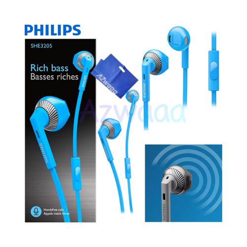 Buy Philips In-Ear Headphones SHE 3205 BL + Azwaaa Bag in Egypt