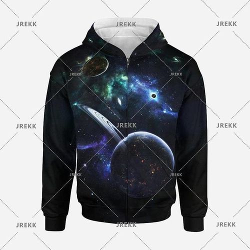 Mens Women Galaxy Printed Hoodie Sweatshirt Hooded Sweater Pullover Jacket  Coat