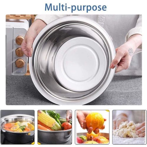 product_image_name-Generic-وعاء متعدد الاستخدامات مصنوع من الستانلس ستيل مزود بغطاء، يمكن استخدامه كوعاء لمزج السلطو او قطاعة جبن او مصفاة لغسل الخضروات والفواكه والارز-4