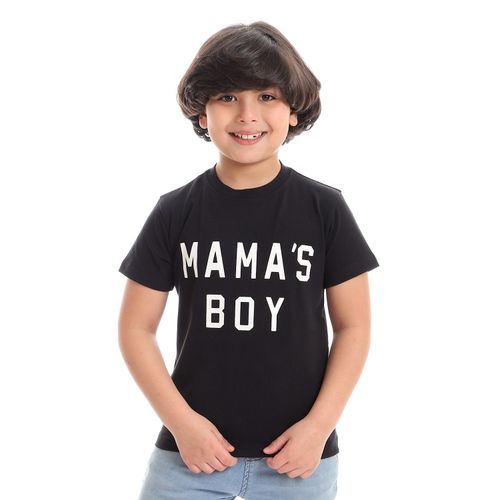 Buy Kady Boys " Mama's Boy" Printed T-shirt - Black in Egypt