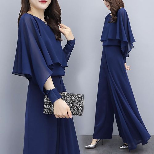 Wide Leg 2 Piece Pants Set, Wide Leg Pants Suits Sets