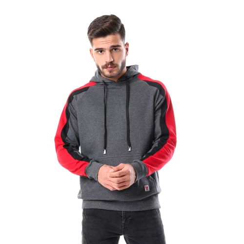 Buy Izor Long Sleeves With Kangroo Pockets Hoodie - Heather Grey in Egypt