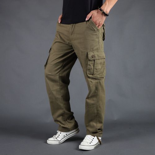 Generic Men's Cargo Pants Men Casual Multi Pockets Large Size Pants @ Best  Price Online