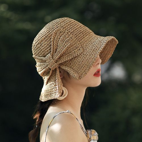 Fashion Bow Sun Hat Wide Brim Floppy Summer Hats For Women Beach