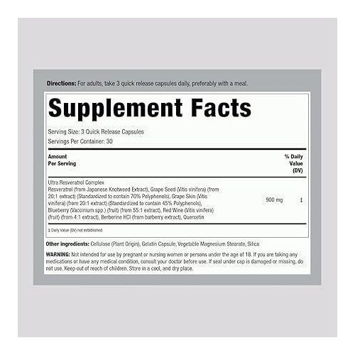 product_image_name-Generic-Resveratrol Berberine Grape Seed Quercetiin Complex  Antioxidant & Cardiovascular Support  90 Quick Release Capsules  Non-GMO, Gluten-Free, Dietary Supplement-2