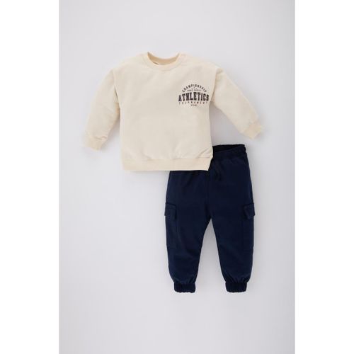 product_image_name-Defacto-Baby Boy Bike Neck Regular Fit Woven Set - Lt.Stone-1