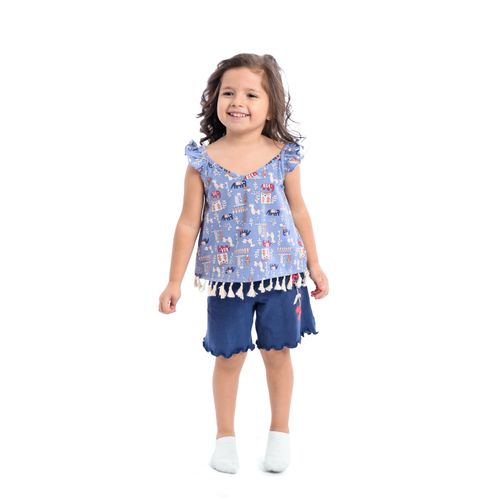 Buy Junior High Quality Cotton Blend And Comfy   Kids Pajama Set " Sleeveless T-Shirt + Printed Short " in Egypt