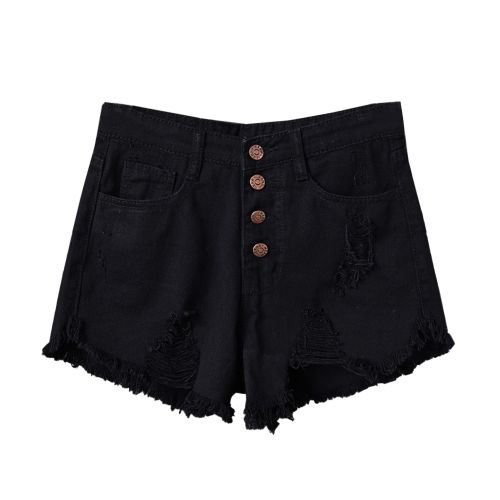 Fashion (Black)2021 Women Tassel Hole Shorts Jeans Denim Short Pants  Women'S Denim Shorts Pantalones Cortos Mujer SHA @ Best Price Online