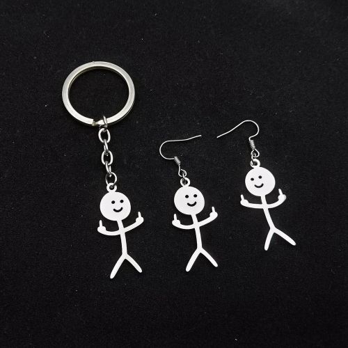 Stick man middle finger keyring – Hello Sunday Ltd