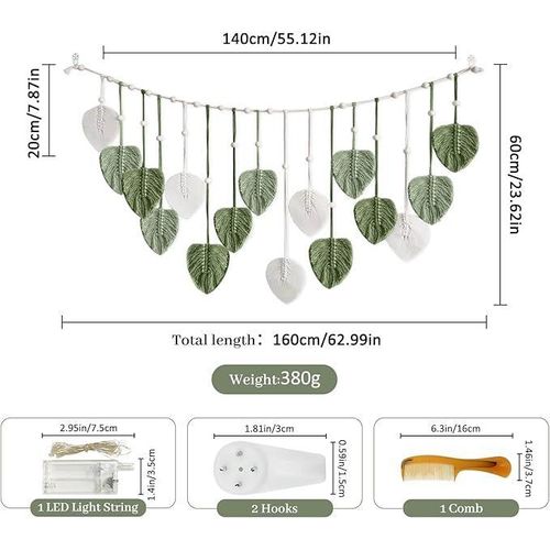 product_image_name-Antikiano-ديكور بوهيمي - تعليق جداري ماكراميه، شرابة سجادة شيك مع أضواء خرافية LED 3M-3