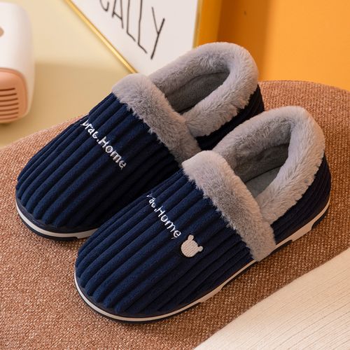 Fashion Women Men Home Slippers Fashion Warm Winter Furry Short Plush Slipper Non Slip Bedroom Slides Indoor Shoes-G-Navy @ Best Online | Jumia Egypt
