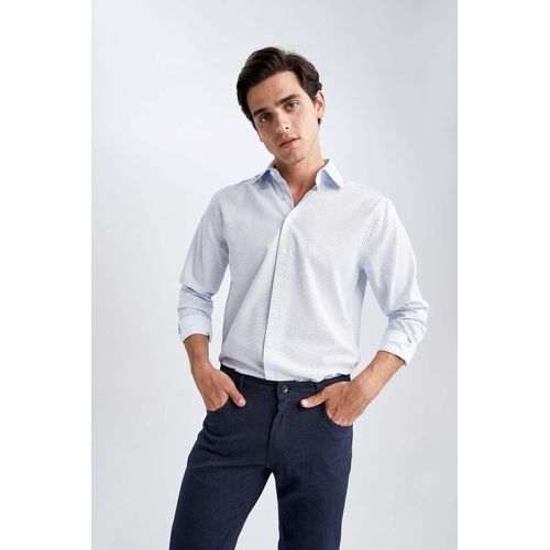 Buy Defacto Modern Fit Italian Collar Long Sleeve Shirt. in Egypt