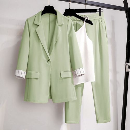 Fashion (Black Set)Women Blazer Suit For Spring Autumn Lady Blazer