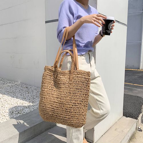 casual sw women shoulder bags wicker woven handbags rattan