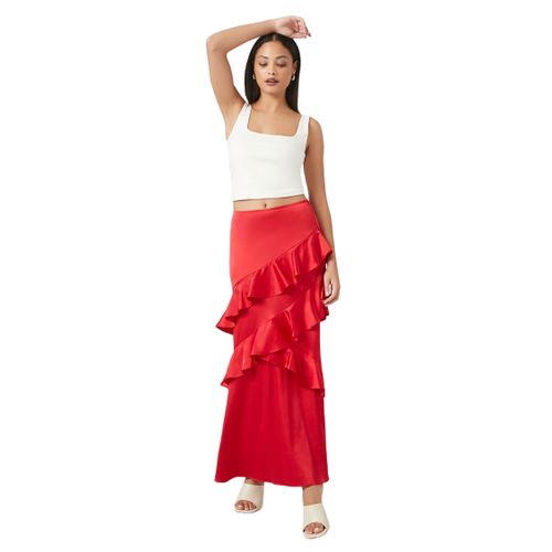 Forever 21 Chiffon Ruffle Trim Maxi Skirt Best Price Online Jumia Egypt