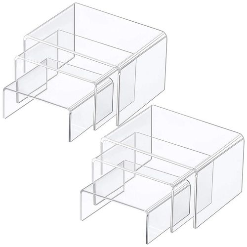 Generic Display Risers Clear Acrylic Riser Shelf Showcase Fixtures