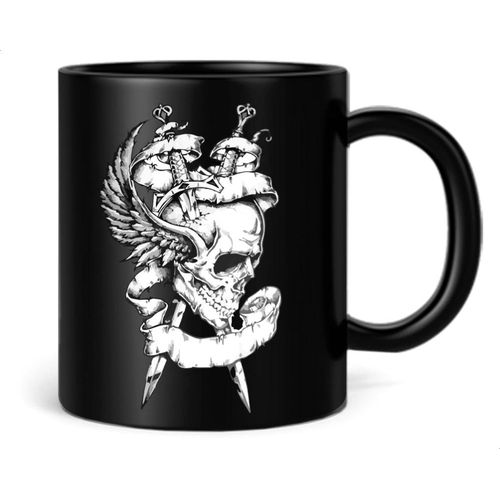 Buy Skull Ceramic Mug - Black/White Magic Mug in Egypt