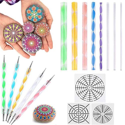 Mandala Dotting Stencil Tools Rock Painting Kit Ball Stylus