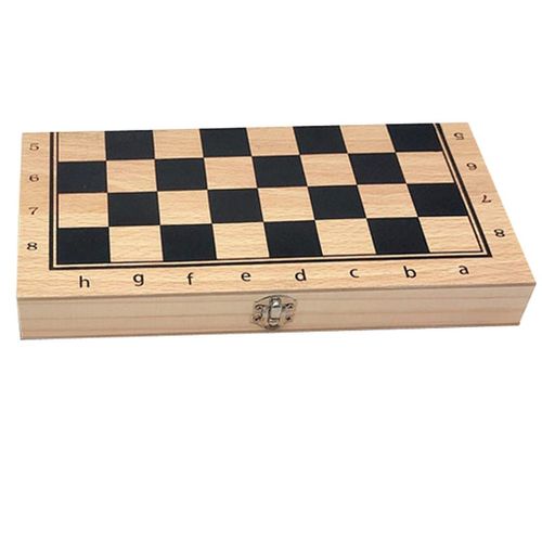 اشتري Wood International Travel Chess Set, Foldable Checkerboard + 3 Type في مصر