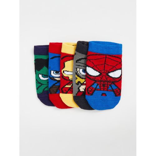 product_image_name-LC Waikiki-Spider-Man Patterned Boys Trainer Socks 5 Pack-5