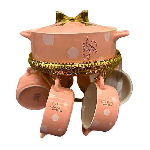 product_image_name-Generic-طقم شوربه بورسلين فيونكة منقط عدد 8 قطع علي حامل مودهب خامه عالي الجوده-1