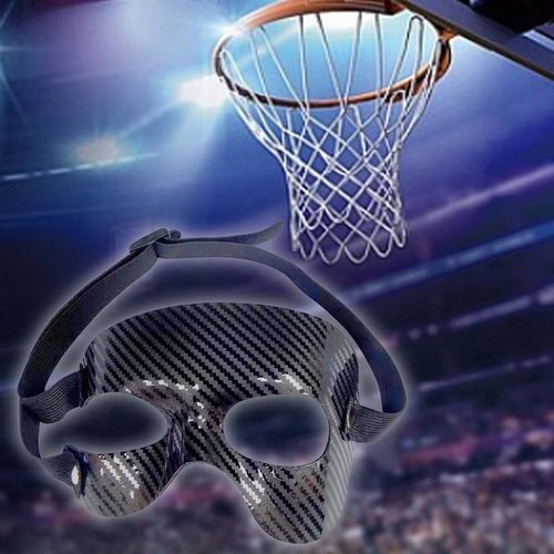 Basketball Nose Guard for Sports, Adjustable Strap Baseball Face Guard for Broken Nose, Face Nose Protective for Kids Adults Gym Exercise Half Face