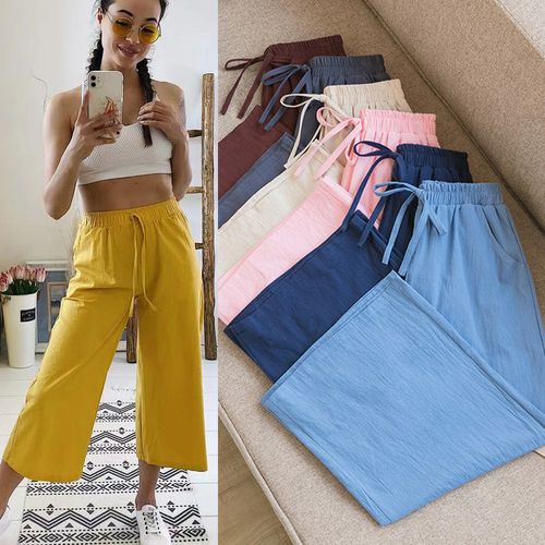 Fashion （Light-Blue）Aonibeier Za 2021 Woman Casual Traf Straight Spring  Summer Oem Women Full Length Beige Suit Pants Female Long Trousers Bottoms  WJu @ Best Price Online