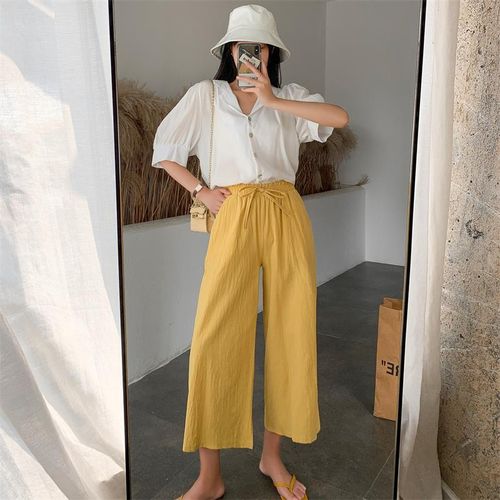 Fashion （Light-Blue）Aonibeier Za 2021 Woman Casual Traf Straight Spring  Summer Oem Women Full Length Beige Suit Pants Female Long Trousers Bottoms  WJu @ Best Price Online